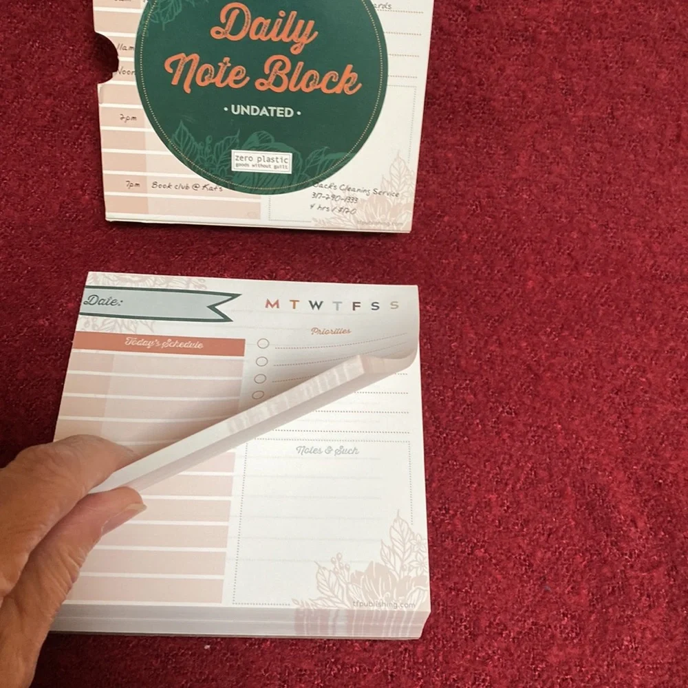 Daily Undated Note Calendar